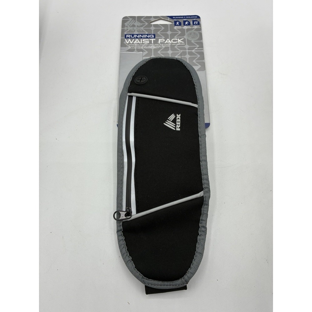 RBX Running Belt Slimline Black, Athletic Waist Pack, Neoprene, Zip Pocket NEW